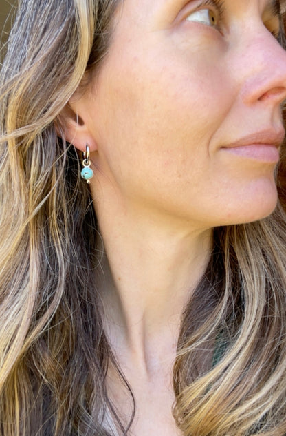 Cananea Turquoise Huggie Hoops 1