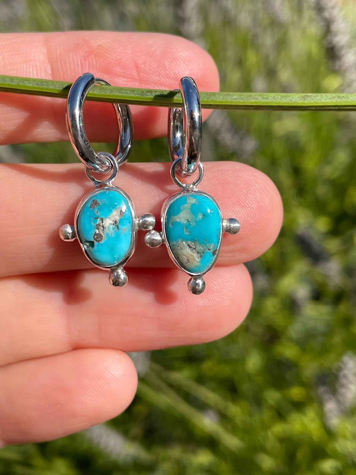 Turquoise Huggie Hoop Earrings