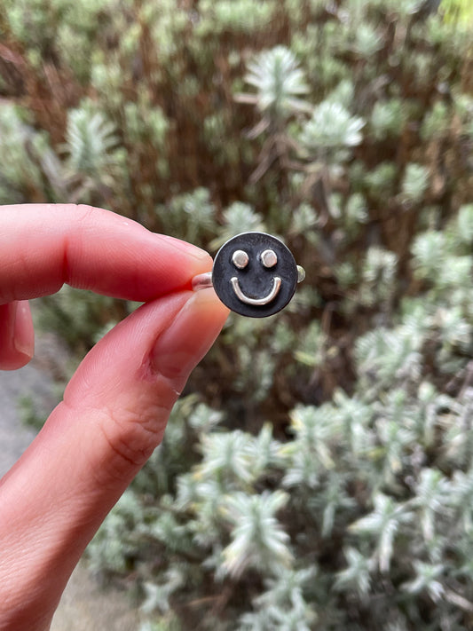 Sterling Silver Smiley Ring