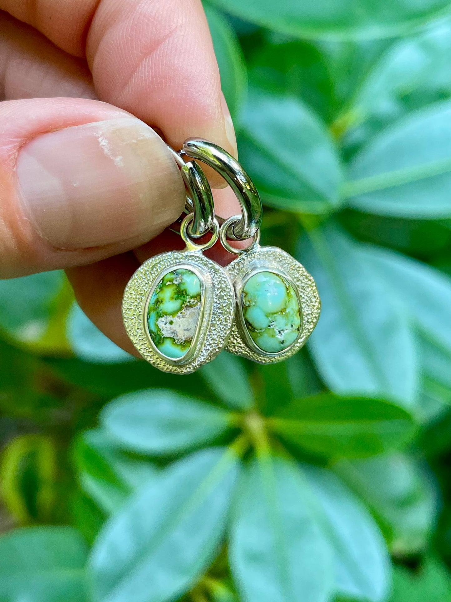 Recycled Sonoran Gold Turquoise Huggie Hoops