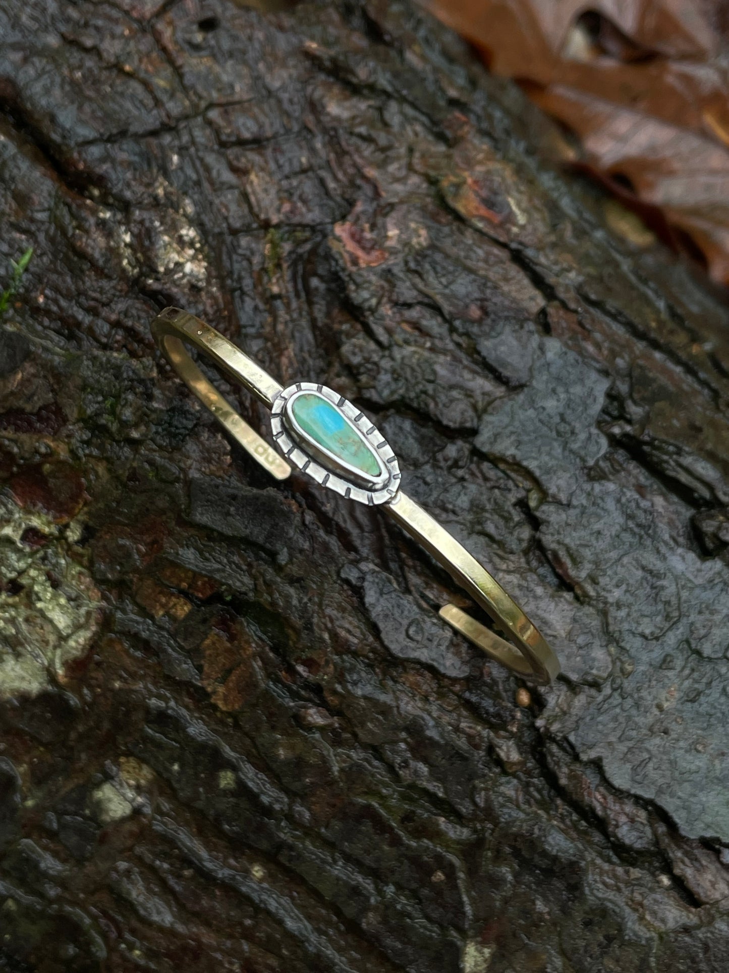 Mixed metal Turquoise Cuff 2