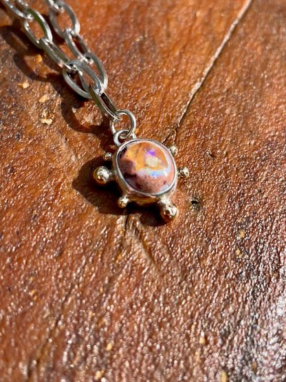 Mexican Fire Opal Chain Necklace 3