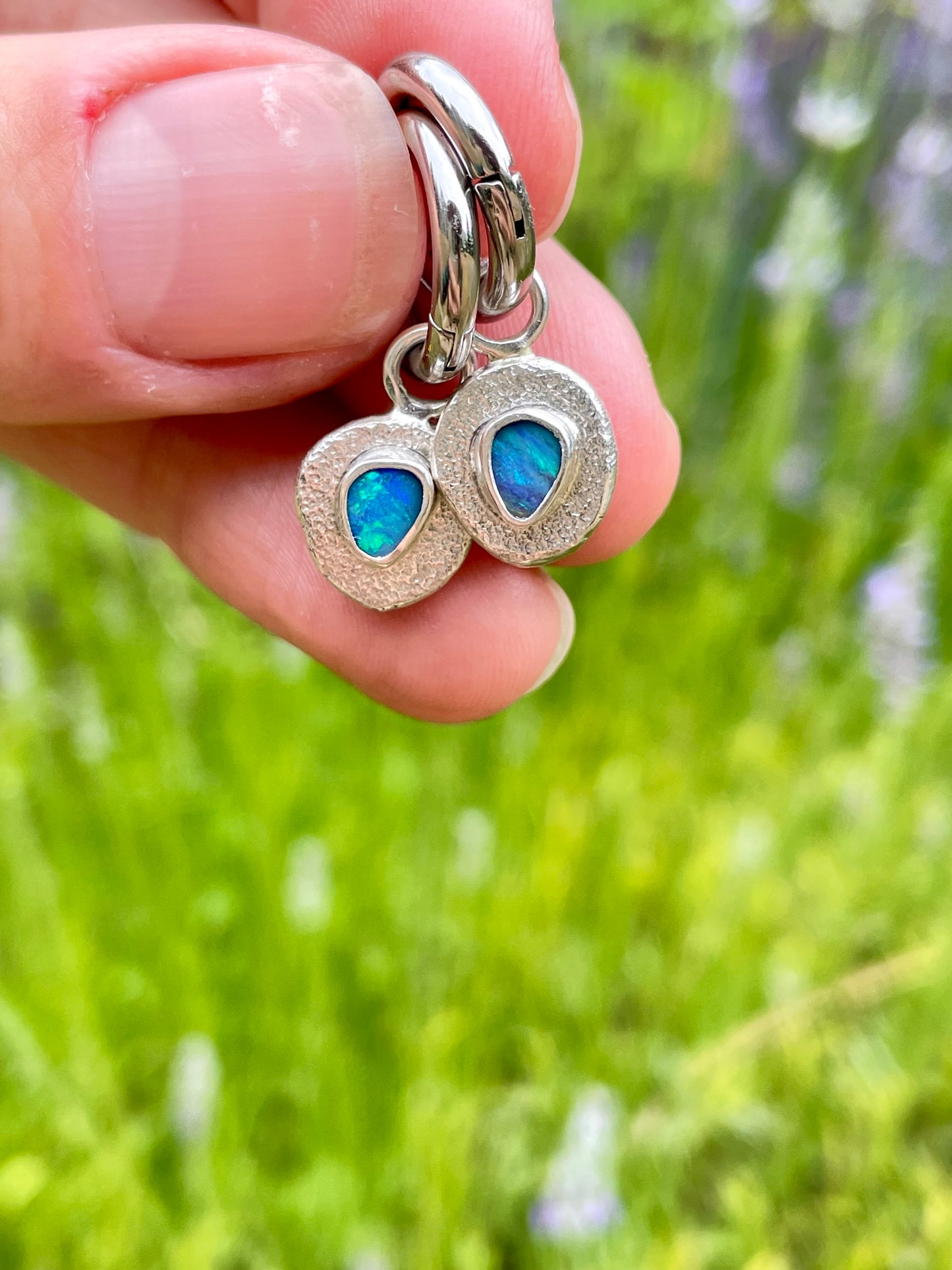 Australian Opal Huggie Hoops 2