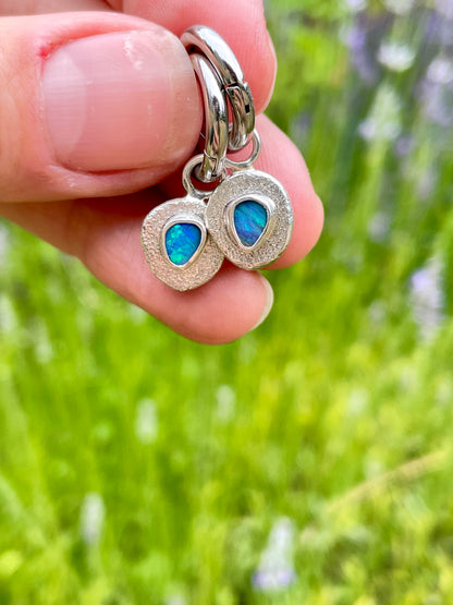 Australian Opal Huggie Hoops 2