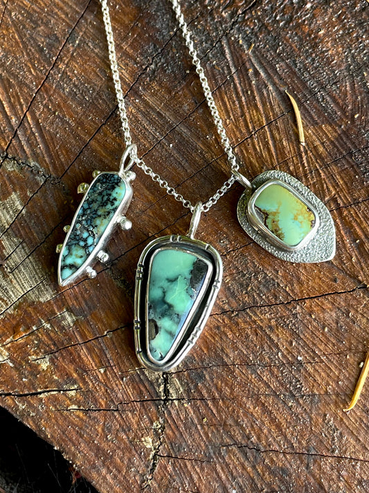 Textured Variscite Pendant