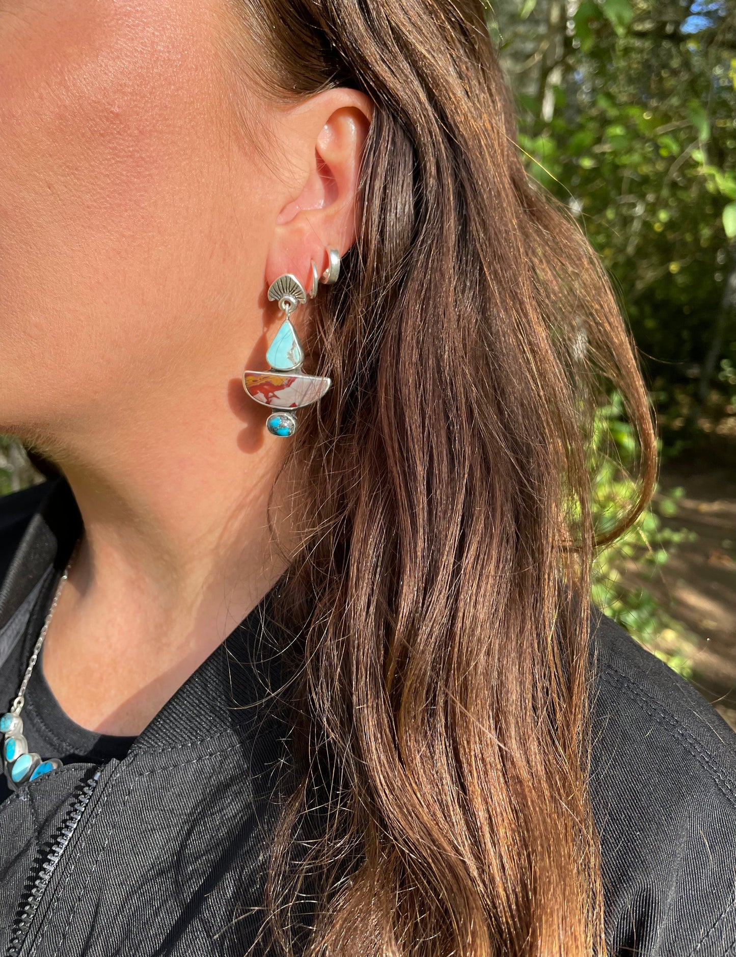 Turquoise and Jasper Earrings