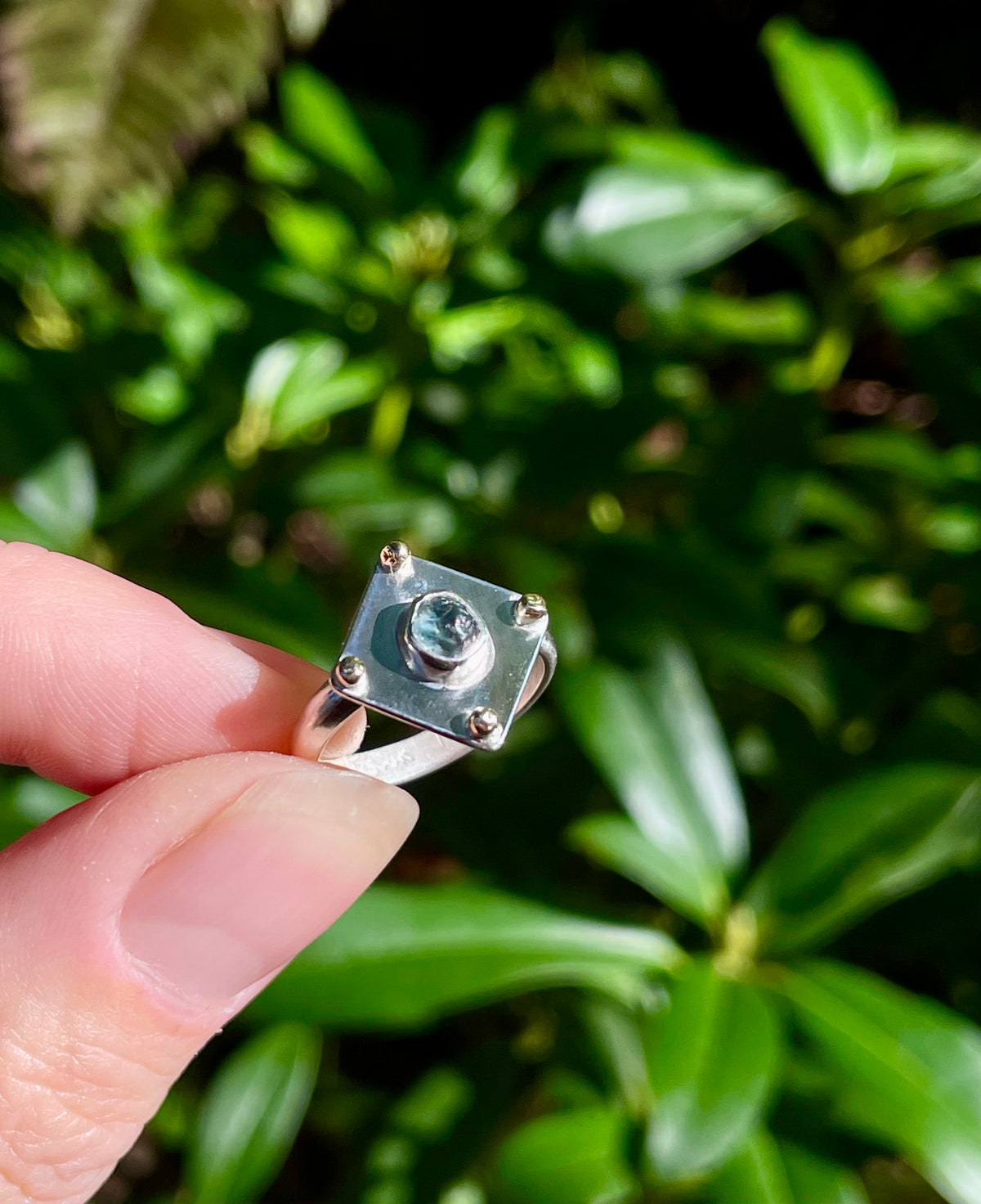 Montana Sapphire shield Ring size 5.5