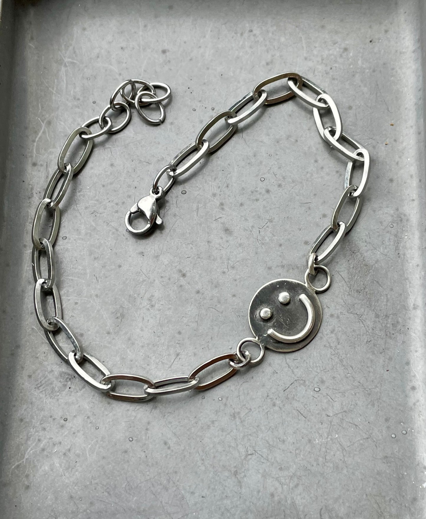 Sterling Silver Smiley Bracelet