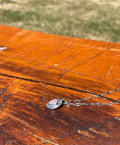 Recycled Mexican Fire Opal necklace 2