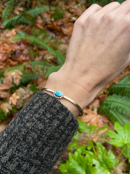Mixed metal Turquoise Cuff 6