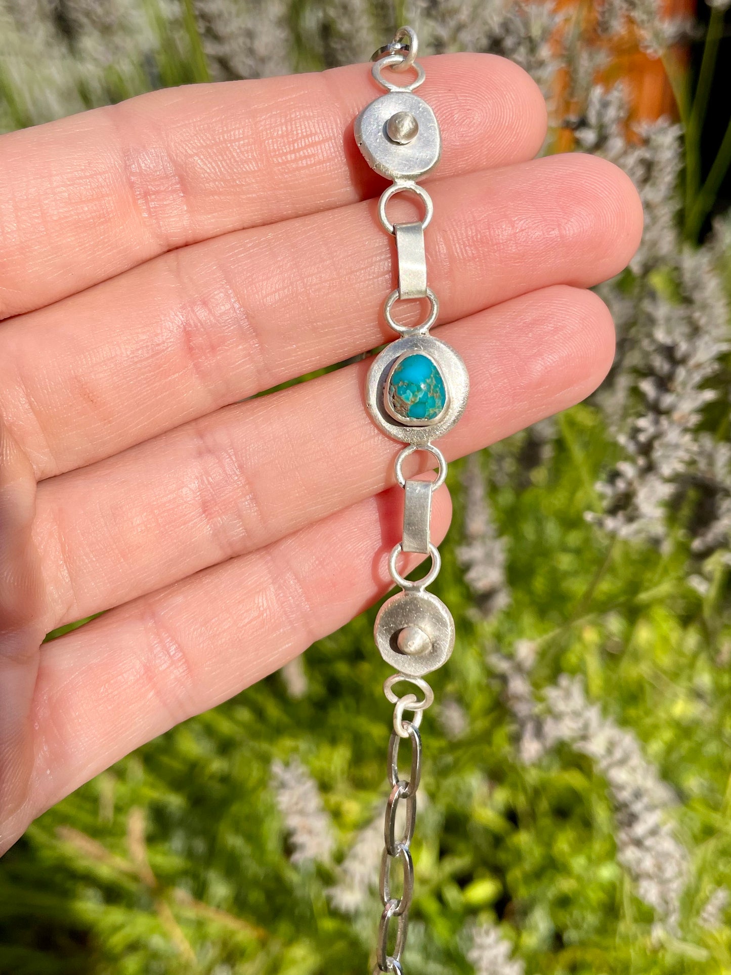 Handcrafted Turquoise Bloom Bracelet