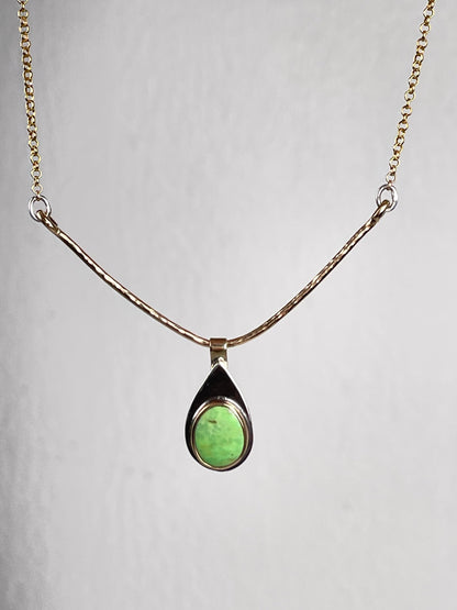 Australian Gaspeite in Gold and Silver