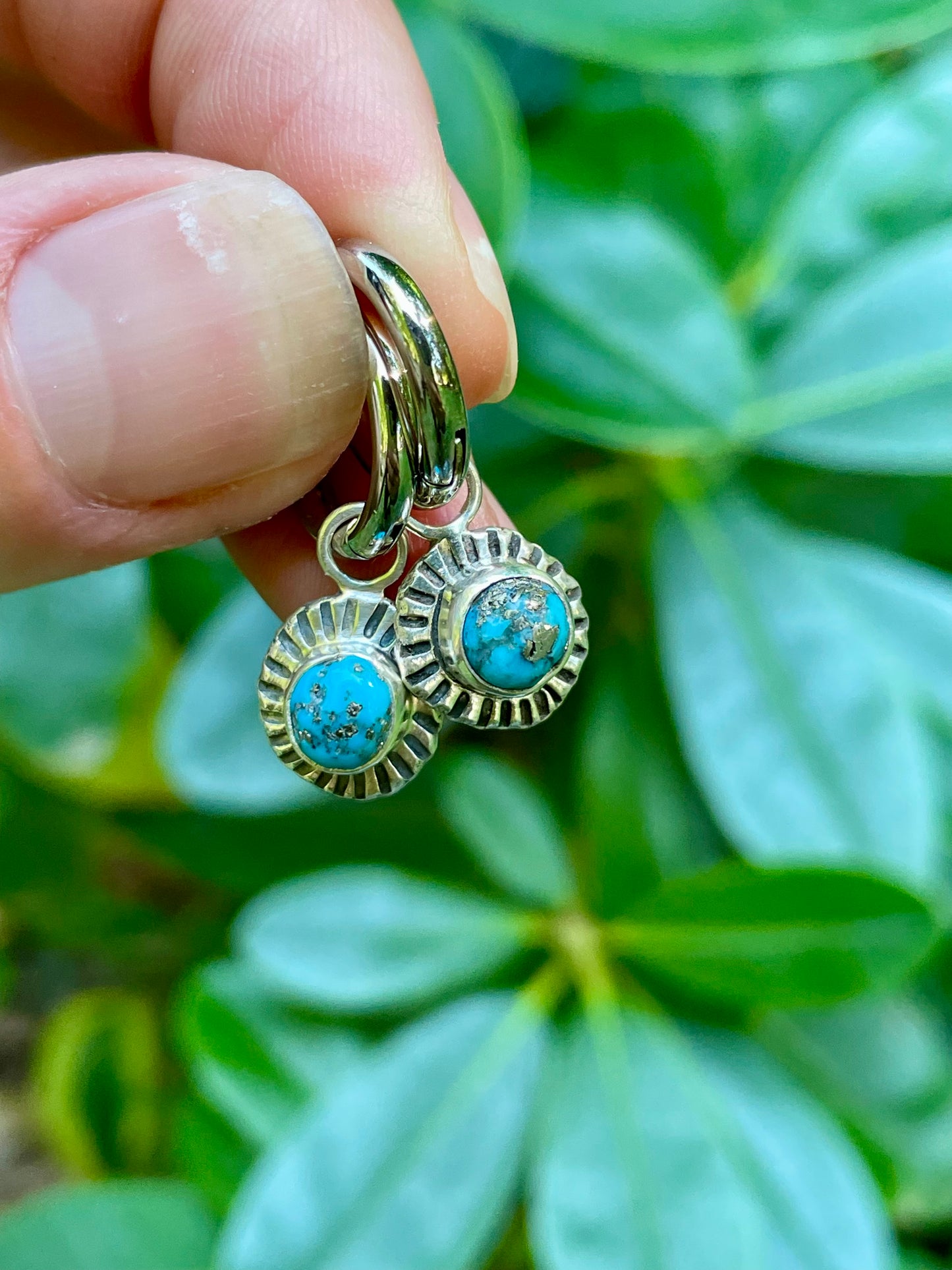 Carlin Nevada Turquoise Huggie Hoops