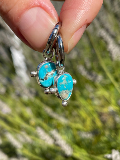 Turquoise Huggie Hoop Earrings