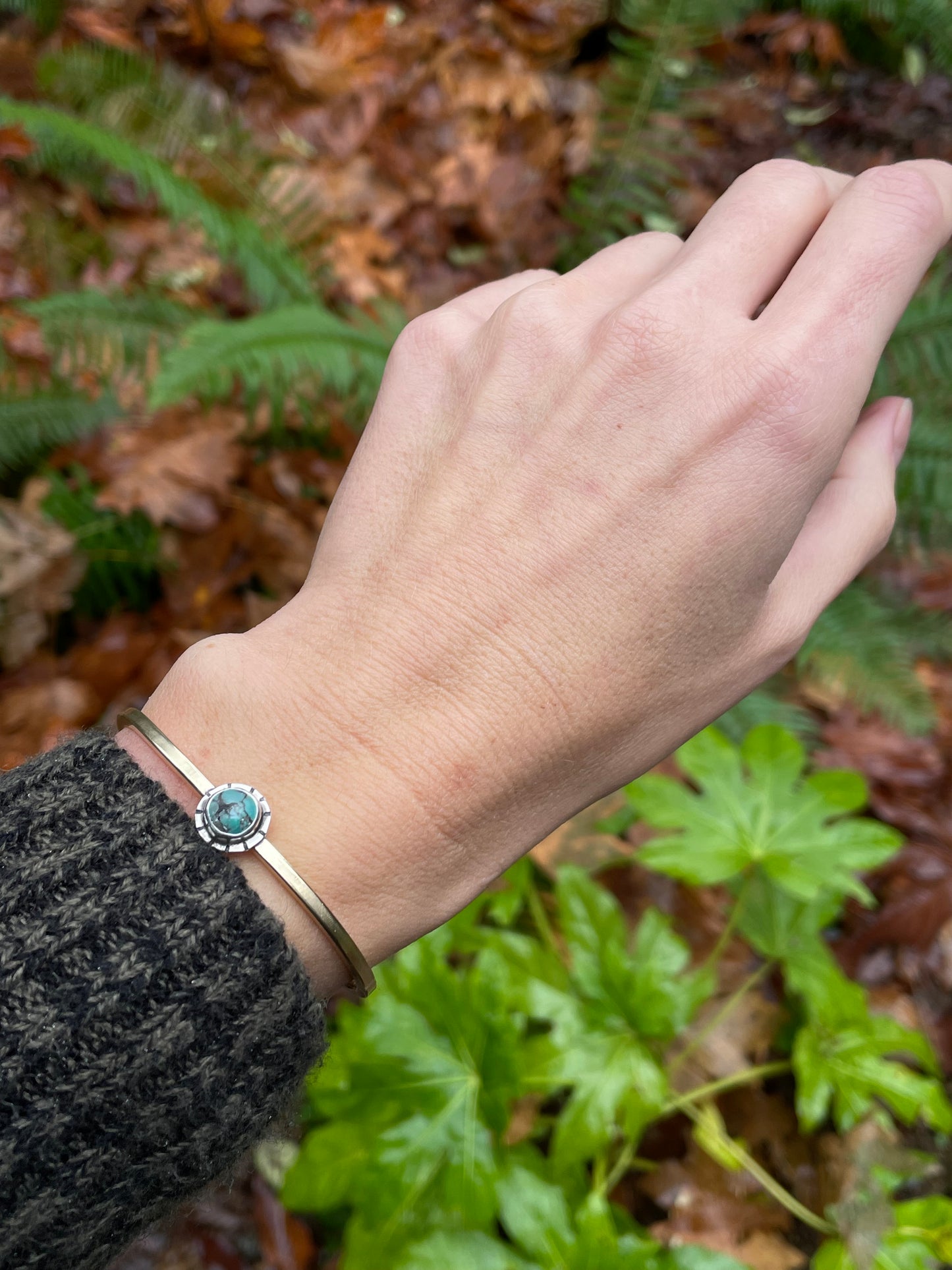Mixed metal Turquoise Cuff 3
