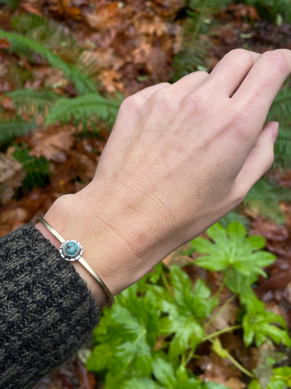 Mixed metal Turquoise Cuff 3