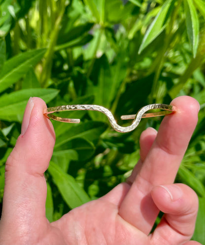 Wavy Brass stacking Cuff