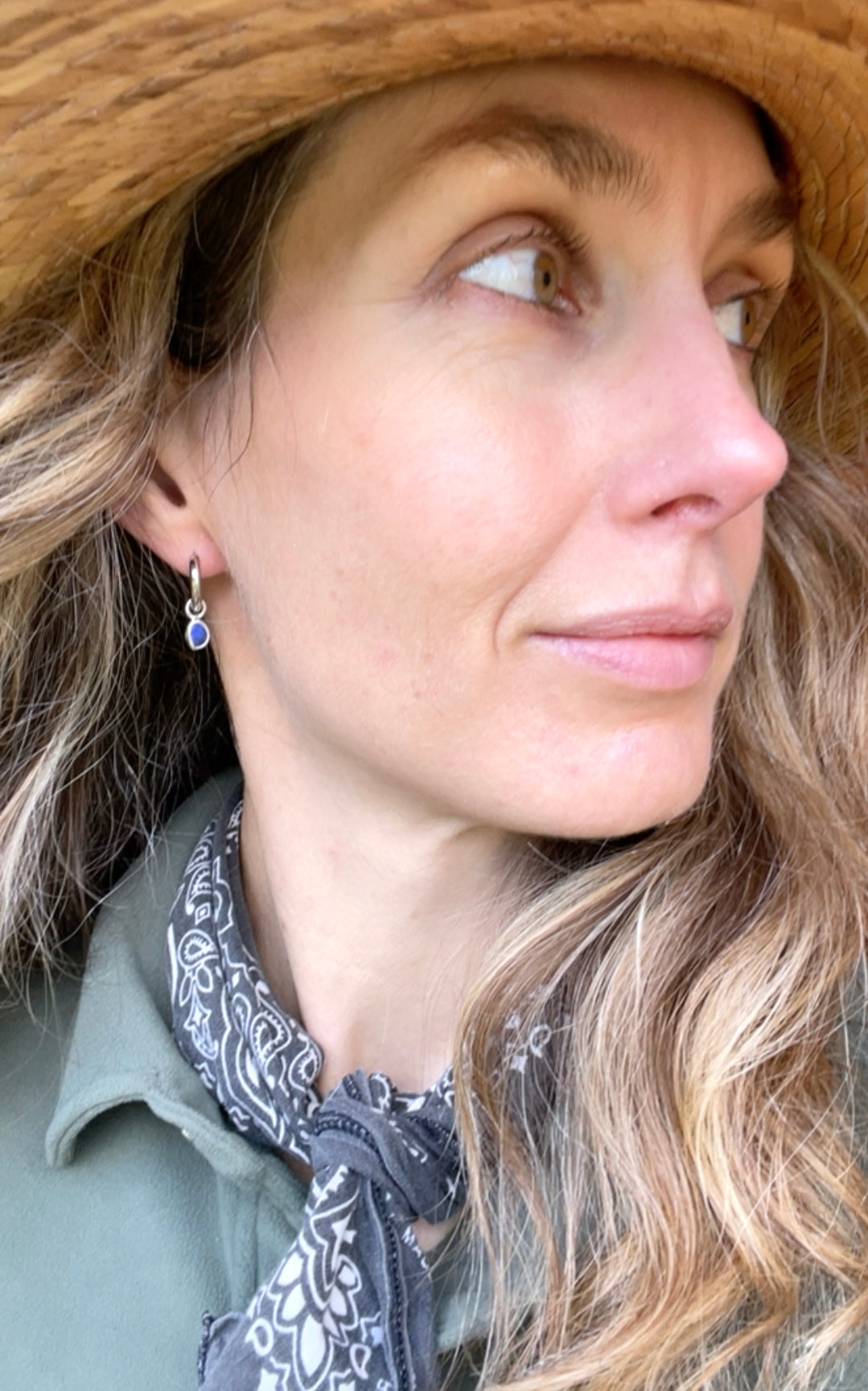 Australian Opal Huggie Hoop 1