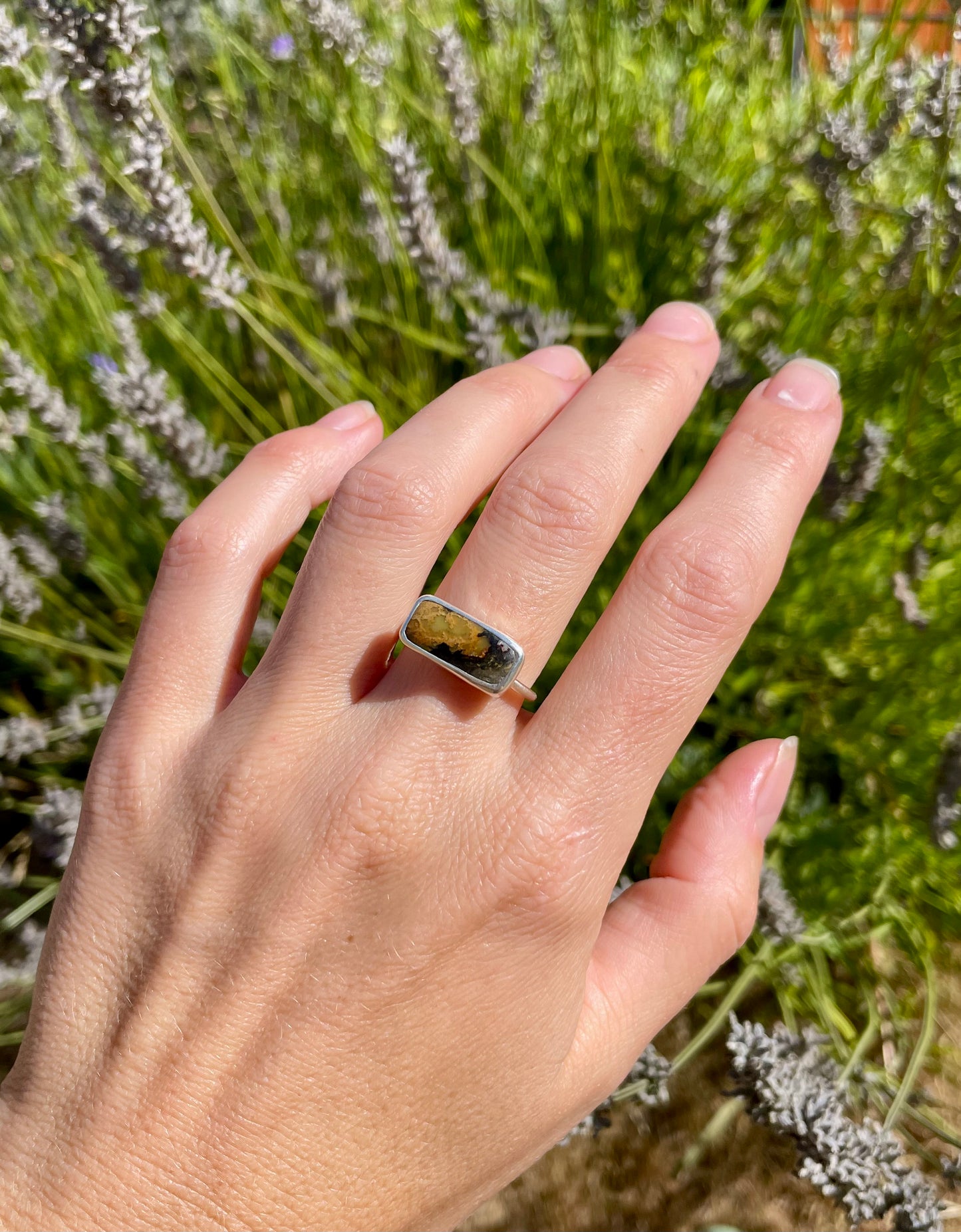 Horizontal Desert Variscite Ring size 8.75