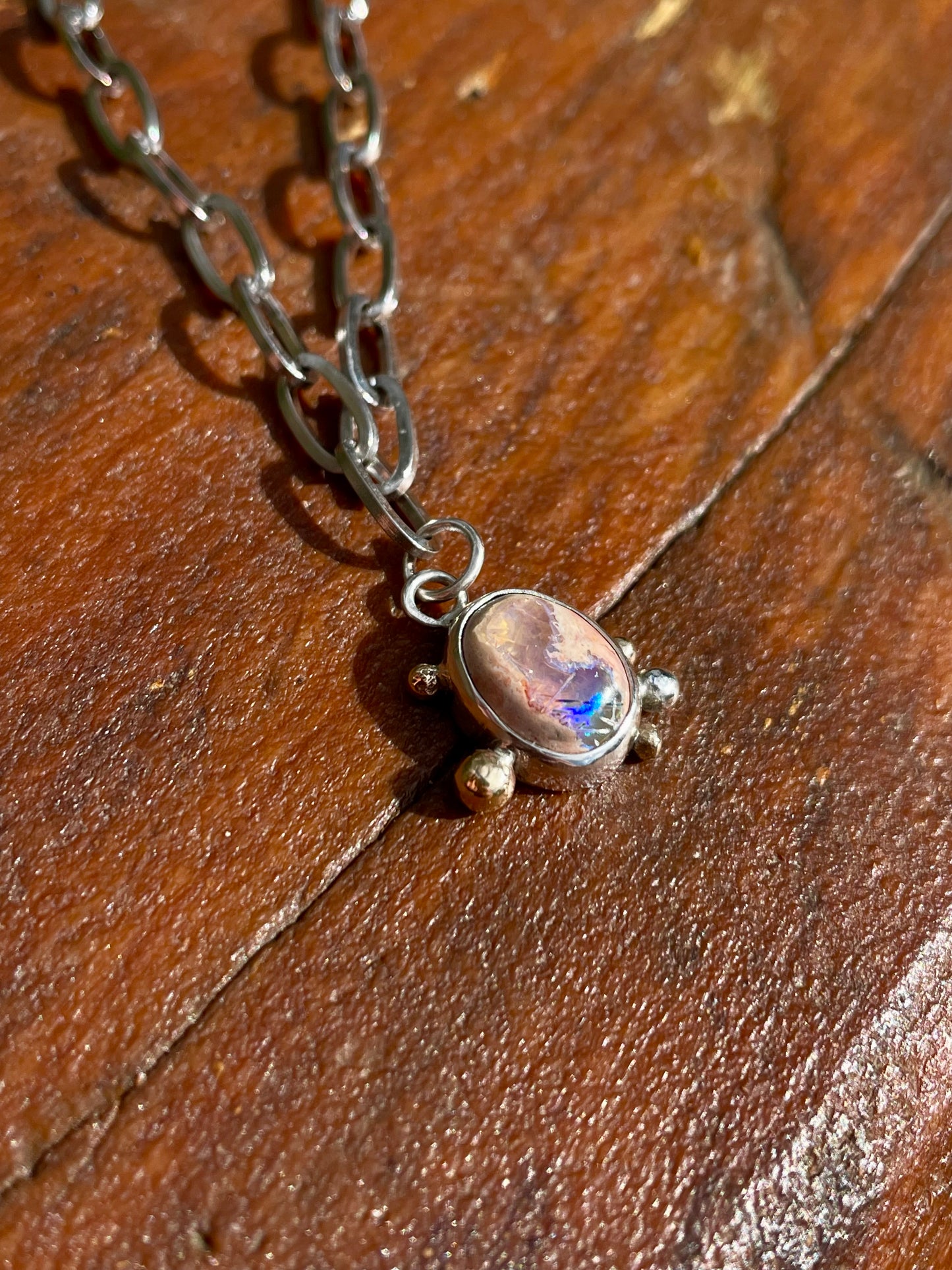 Mexican Fire Opal Chain Necklace 4