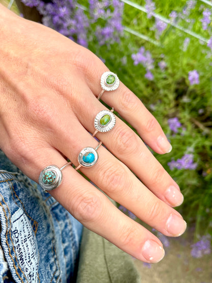 Recycled Turquoise Ring size 8.5
