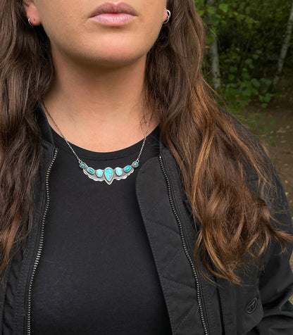 Seven Stone Turquoise Statement Necklace