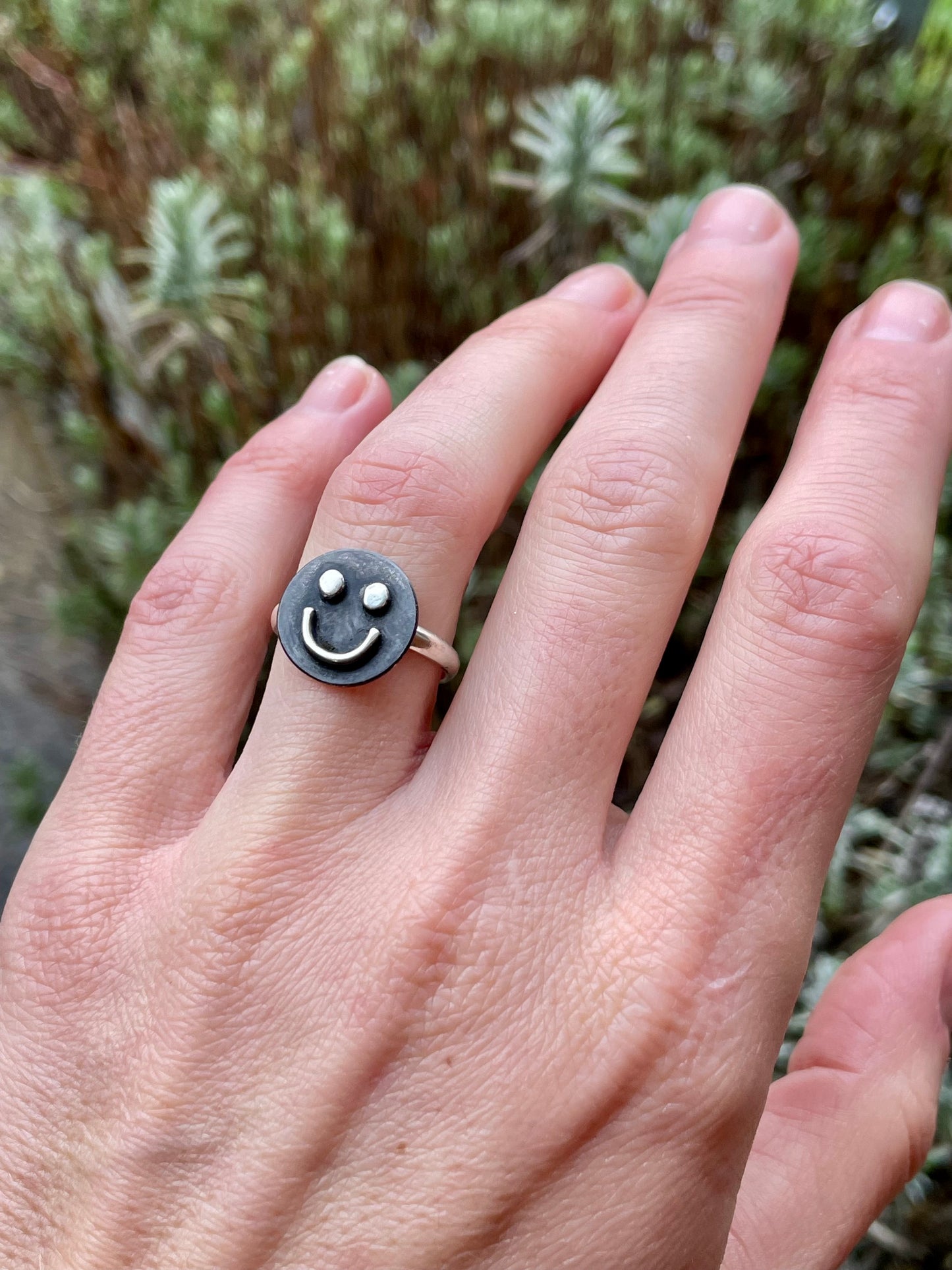 Sterling Silver Smiley Ring