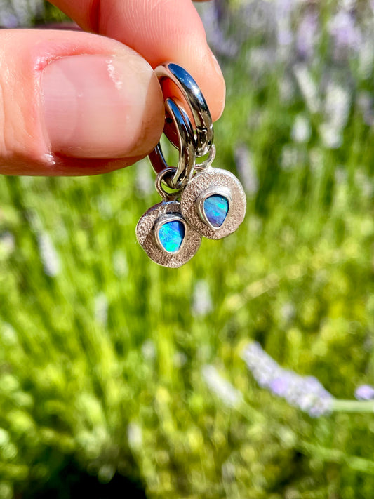 Australian Opal Huggie Hoops 2