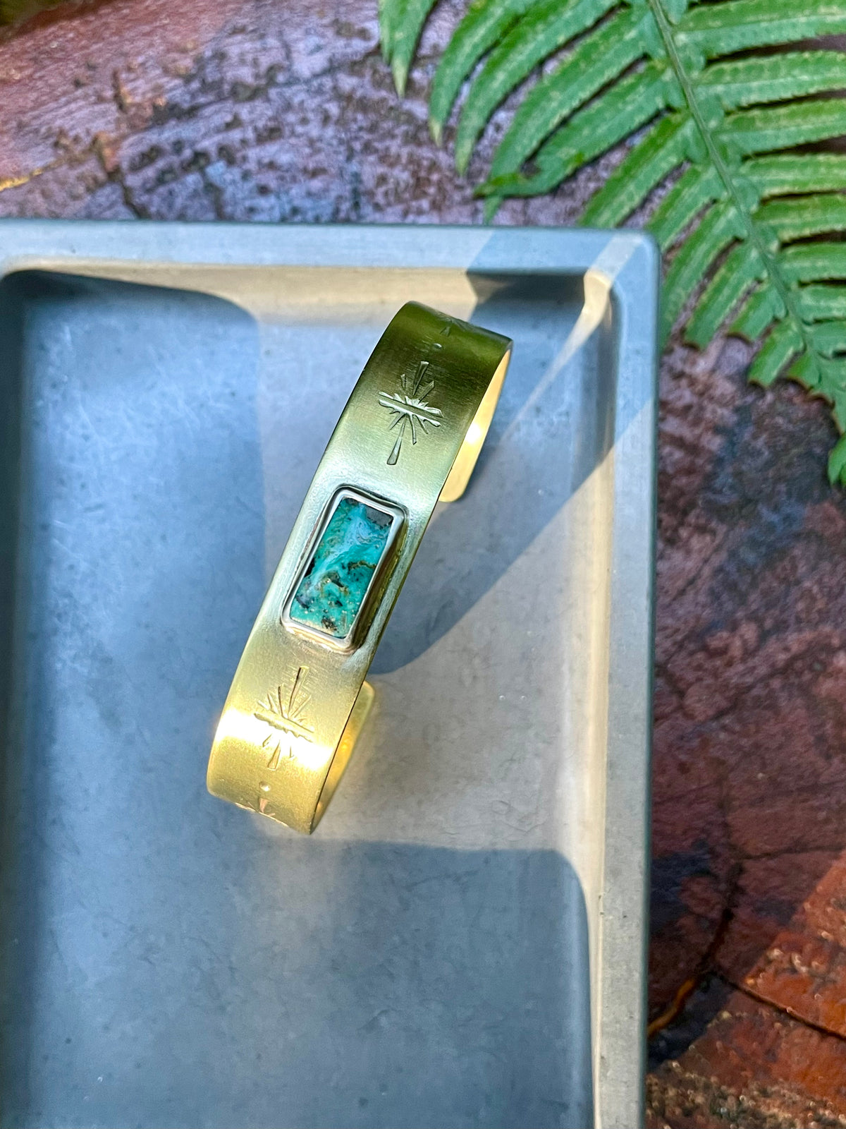 Mixed metal Turquoise Cuff 4