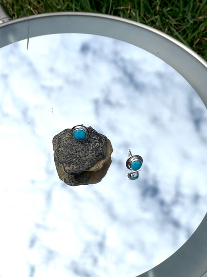 Kingman Turquoise Nugget Stud Earrings