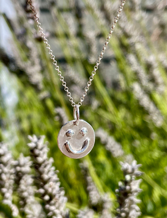 Sterling Silver Smiley Necklace