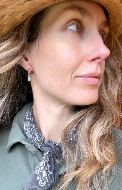 Australian Opal Huggie Hoop 4