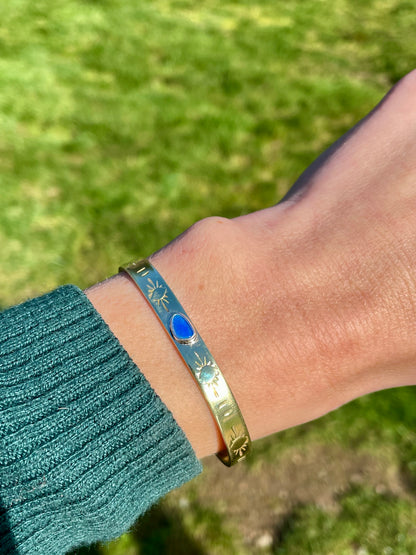 Australian Opal Brass Cuff 1