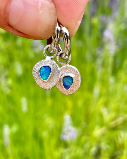 Australian Opal Huggie Hoops 2