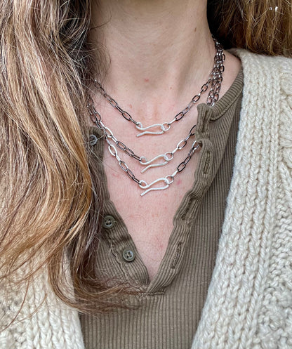 Stacking Necklace with oversized clasp