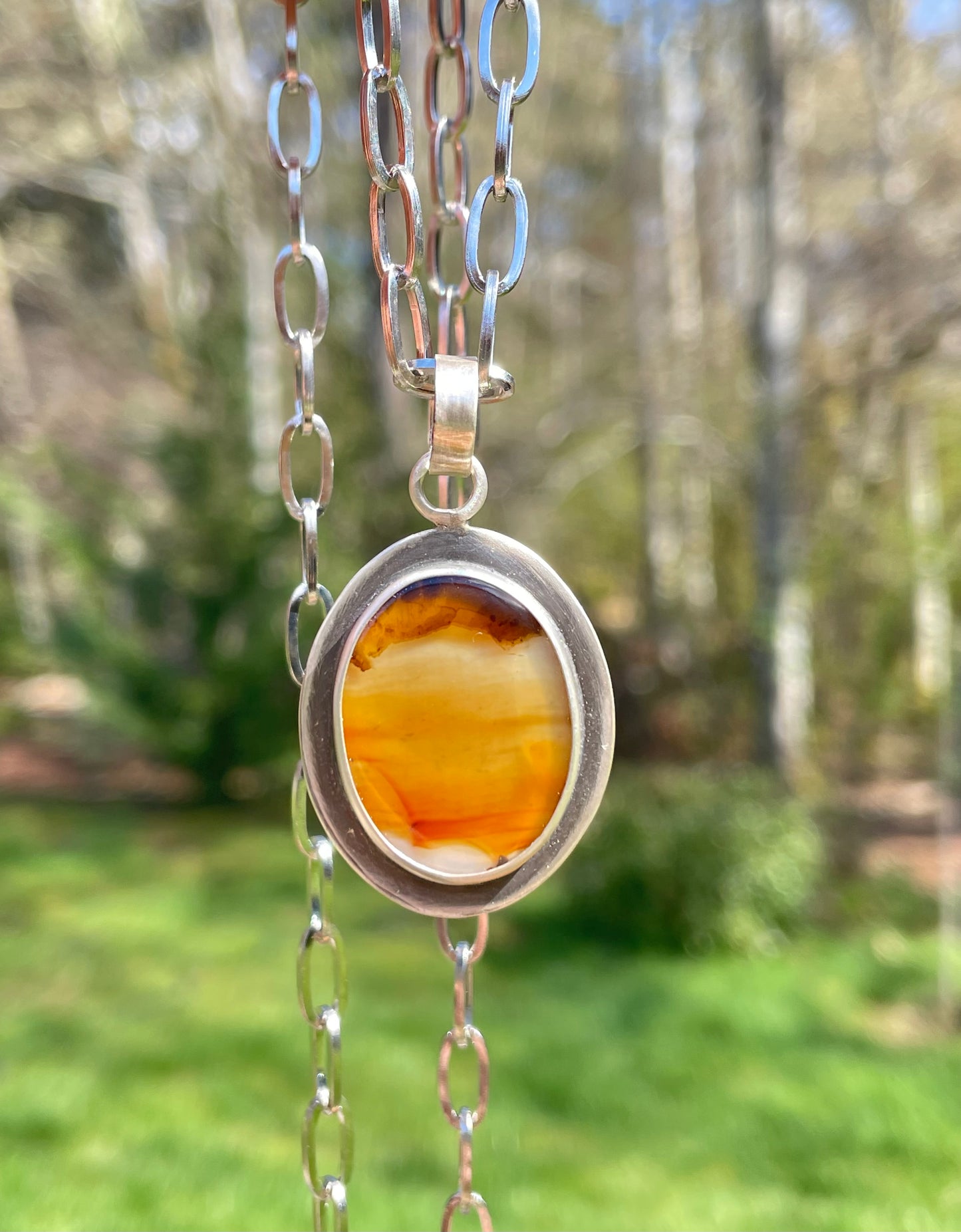 Reversible Montana Agate Pendant 2