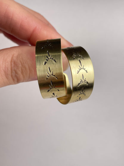 Hand stamped Brass Hoops 2