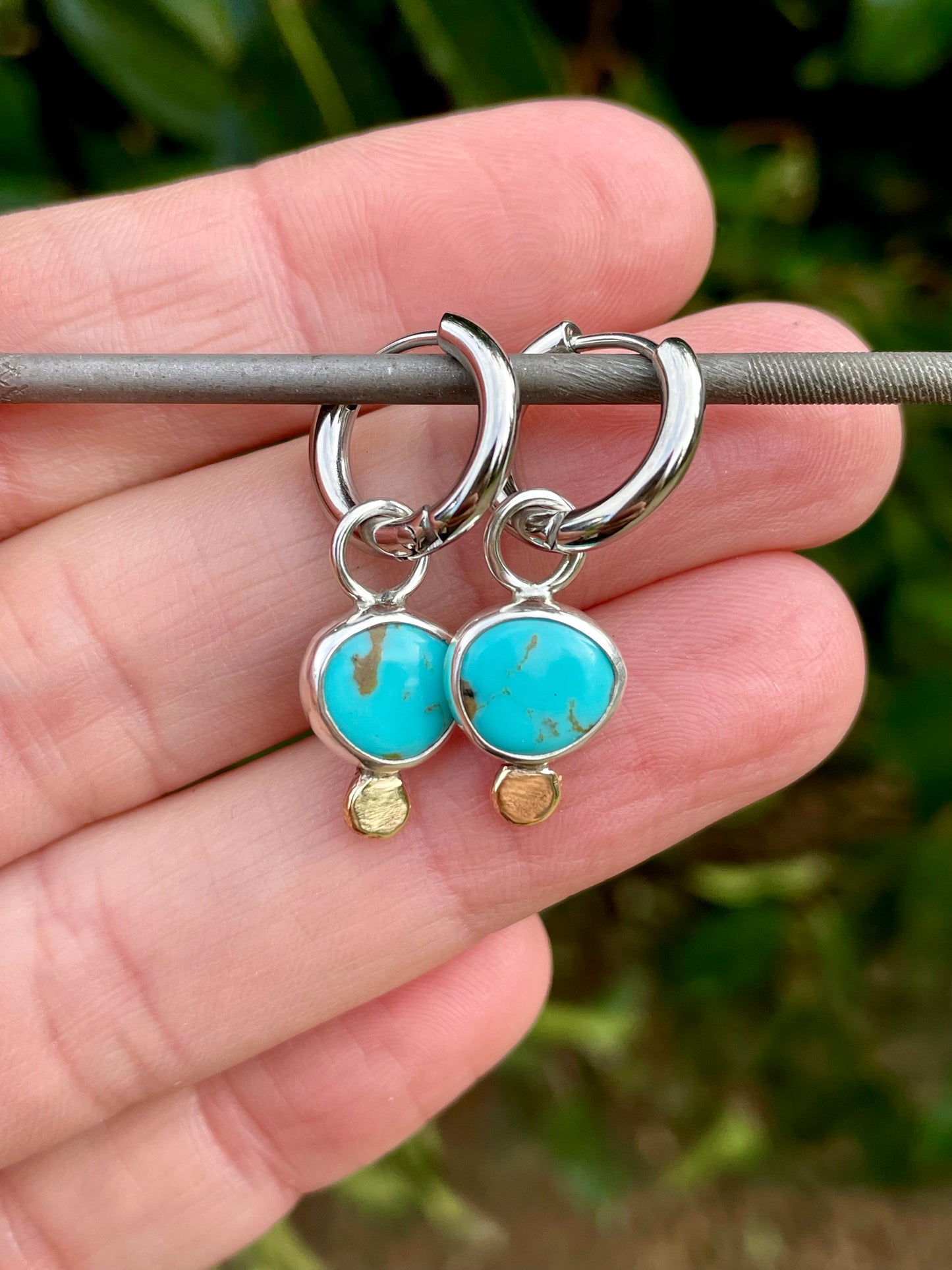 Turquoise Huggie Hoop 1