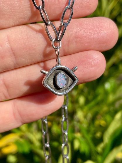 Evil eye Talisman Opal Necklace