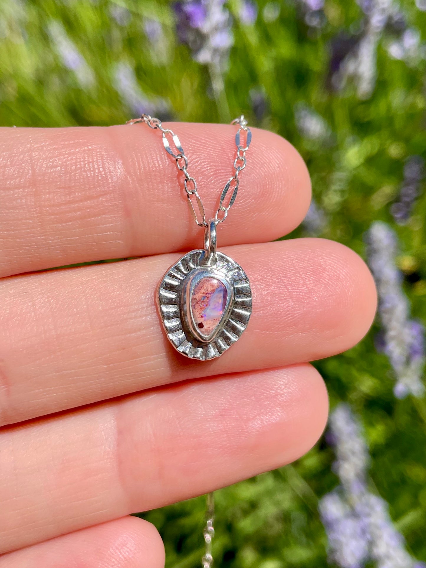 Recycled Mexican Fire Opal necklace 2