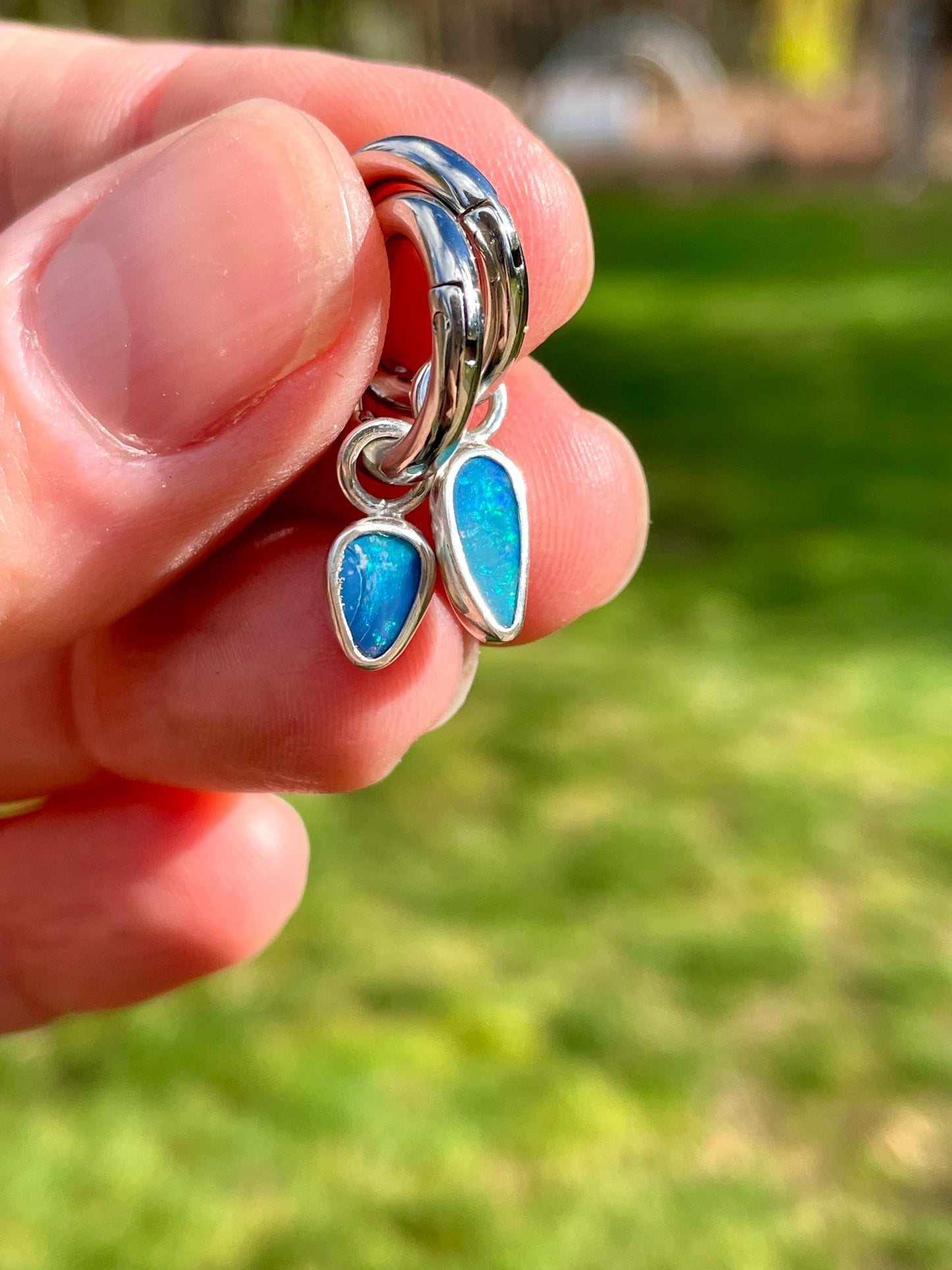 Australian Opal Huggie Hoop 3