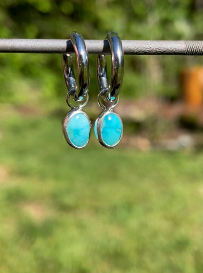 Whitewater Turquoise Huggie Hoop