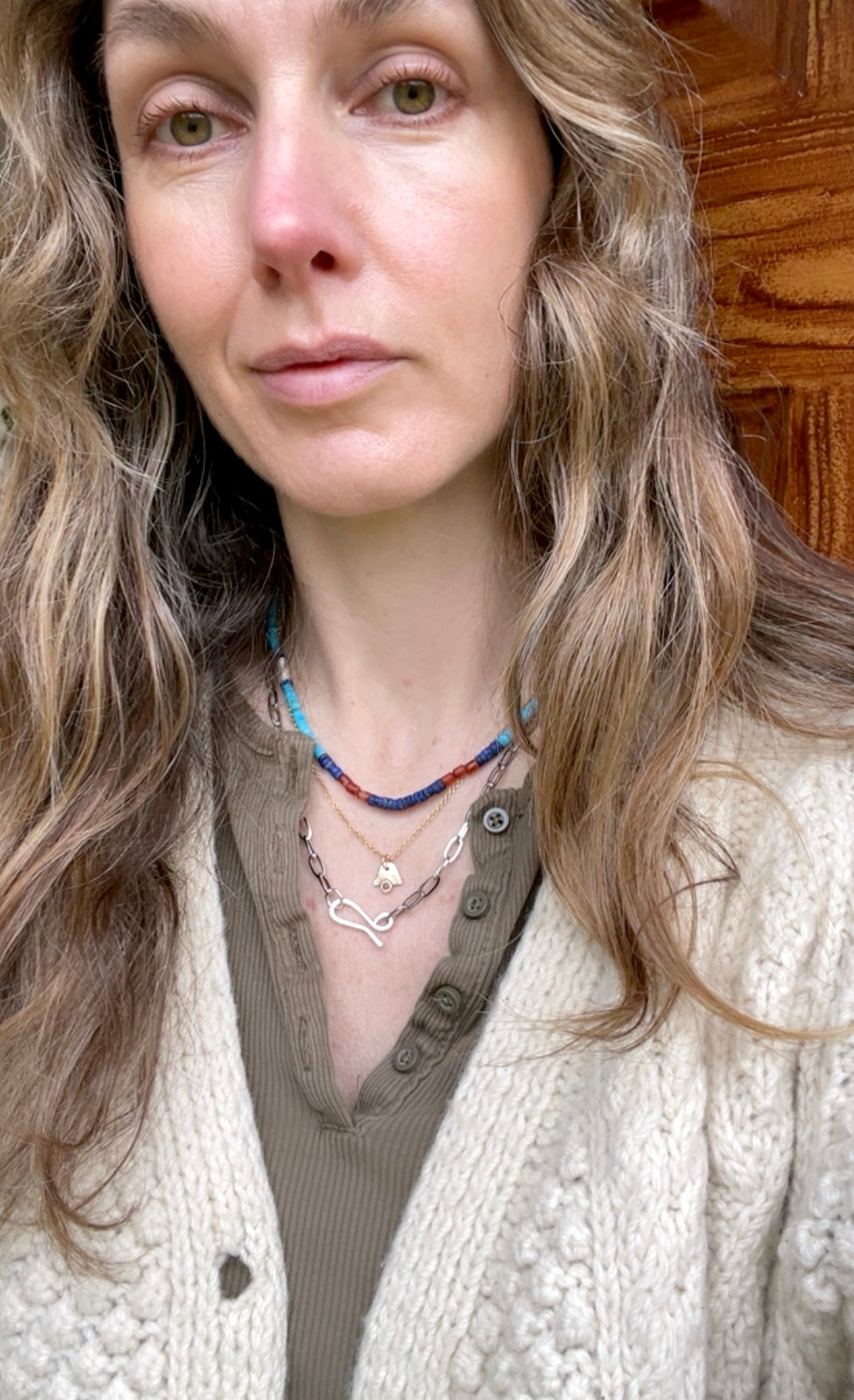 Stacking Necklace with oversized clasp