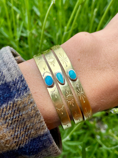 Turquoise Brass Cuff 2