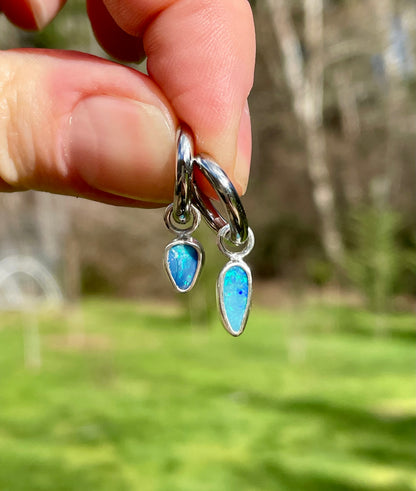 Australian Opal Huggie Hoop 3