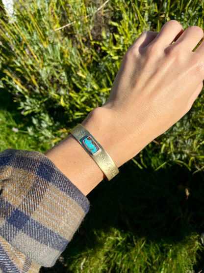 Mixed metal Turquoise Cuff 3
