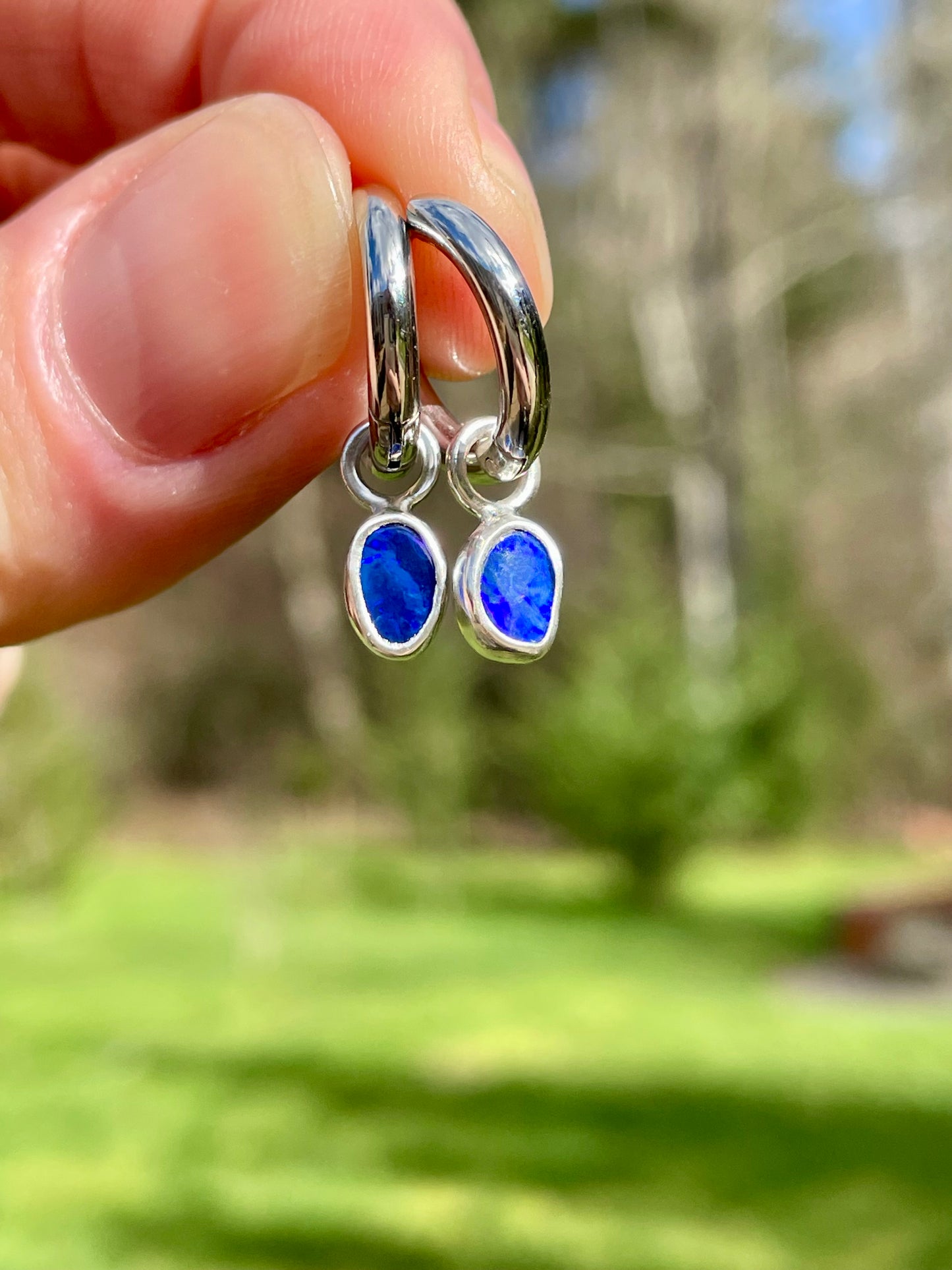 Australian Opal Huggie Hoop 1