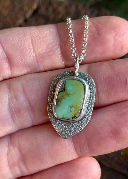Textured Variscite Pendant