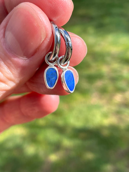 Australian Opal Huggie Hoop 5