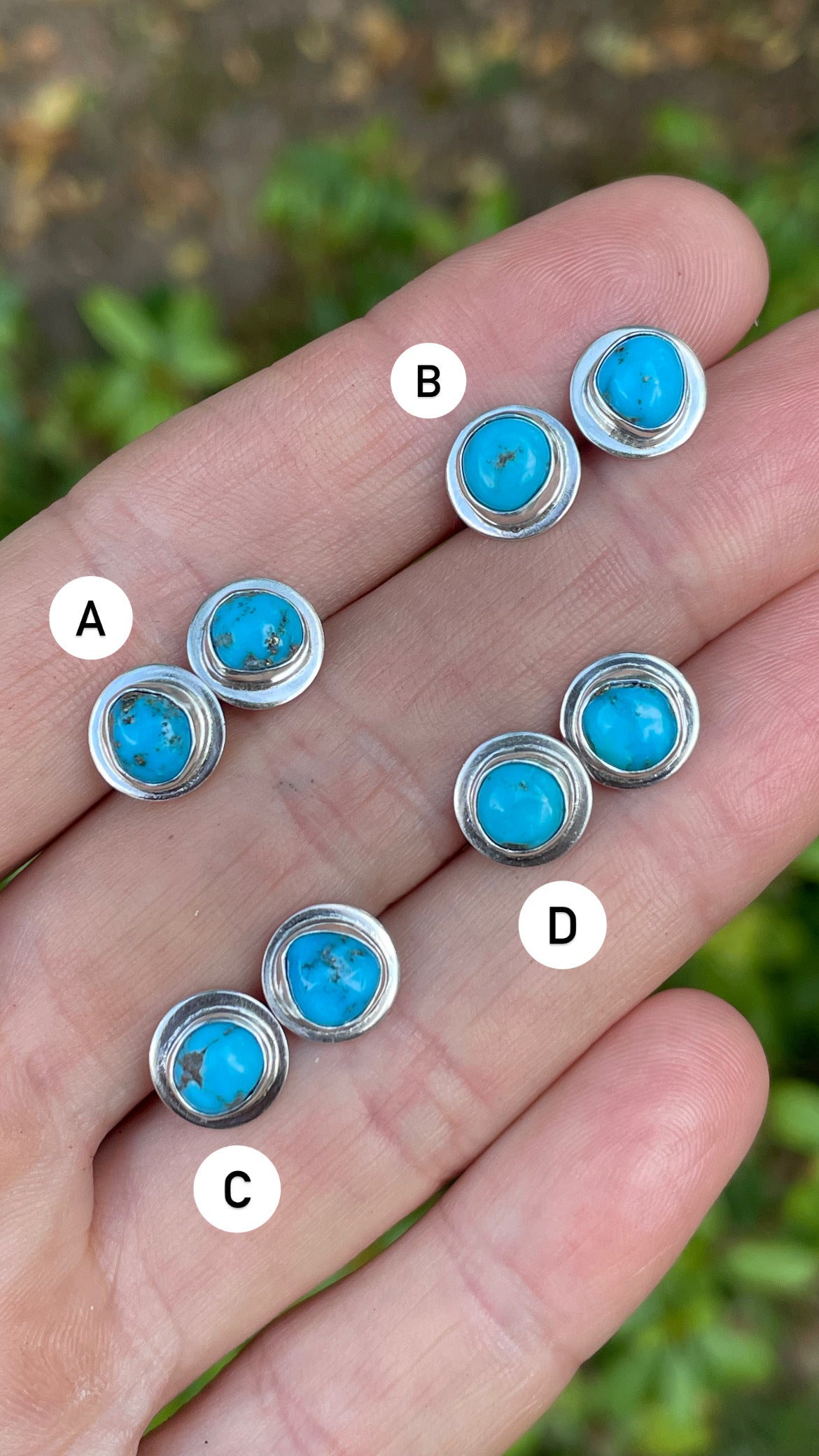 Kingman Turquoise Nugget Stud Earrings